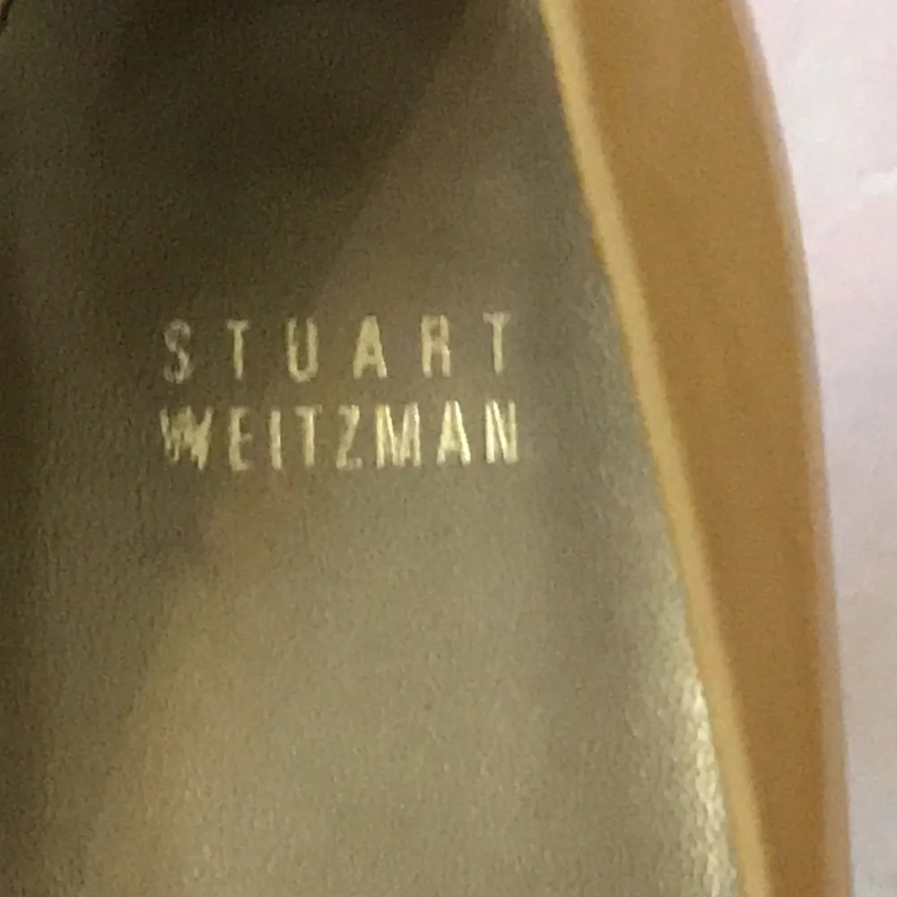 Stuart Weitzman nude patent leather platform heel 8.5M